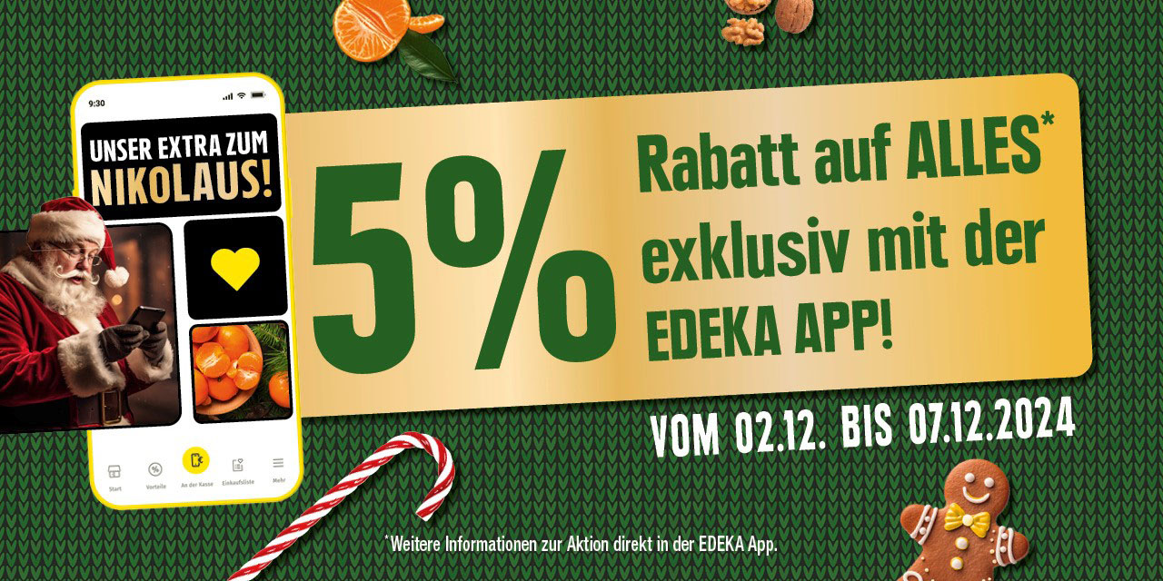 Extra zum Nikolaus! 5% Rabatt aus Alles<sup>*</sup>